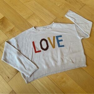 Z Supply LOVE Cropped Sweater